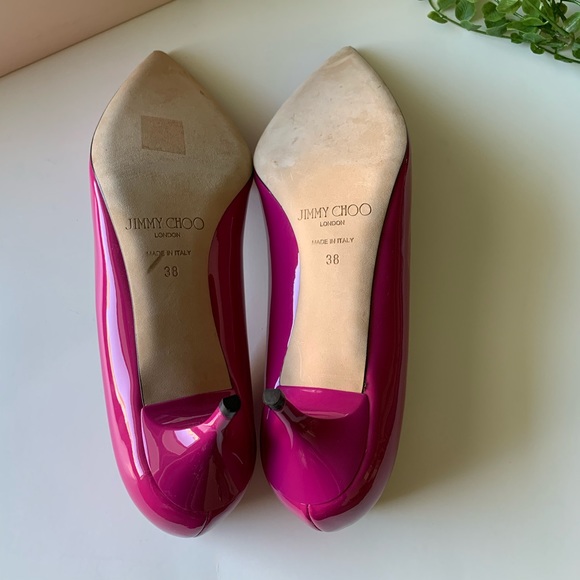 SOLD Jimmy Choo Pink Patent Leather Heels - Picture 7 of 14